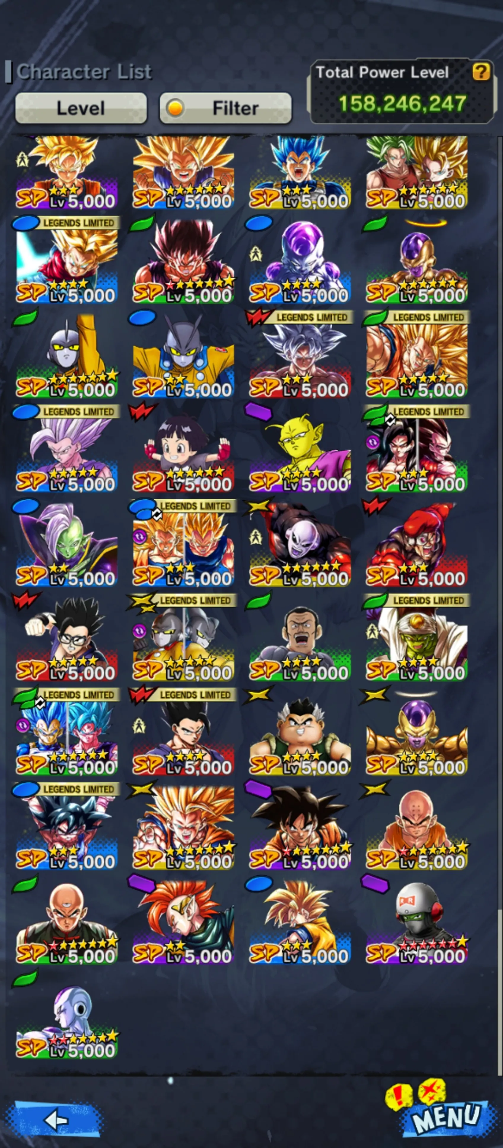 Good Acc-5 UL(Vegito Blue+Rose+Jamnemba+Buu Kid)+Team GT-28 Legends Limited+Sparking+Zenkai Good star+Vip Equipment-Ultimate Gohan+Vegeta and Goku+Pikkon+Goku Uis+Beast Gohan+SS4 Gogeta+SS4 Goku and Vegeta+Goku GT-DR532