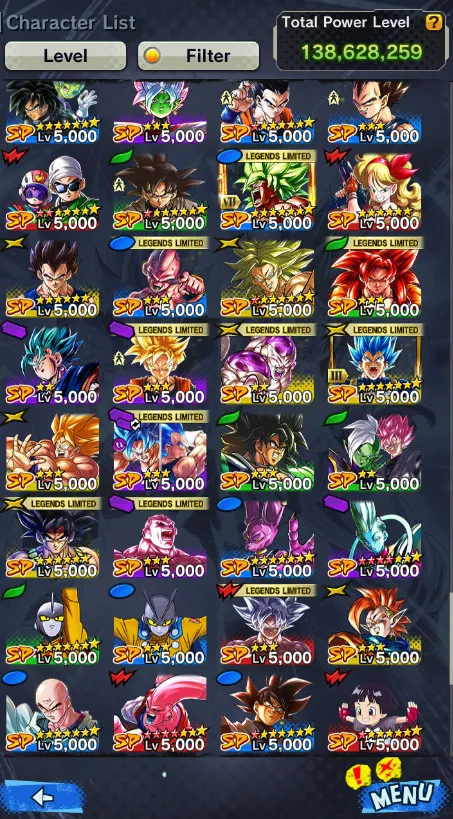 Good Team+29 Legends Limited+Sparking+Zenkai Good Star+Vip Equipment-2 New Fusion+Ultimate Gohan+SS4 Gogeta+Goku Uis+SS3 SS2 Goku and Vegeta+God SS Vegeta+Piccolo+Bardock+Namek Goku+Beast Gohan-DR535