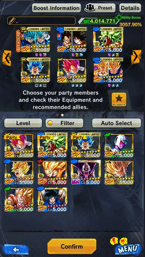 Good Team+29 Legends Limited+Sparking+Zenkai Good Star+Vip Equipment-2 New Fusion+Ultimate Gohan+SS4 Gogeta+Goku Uis+SS3 SS2 Goku and Vegeta+God SS Vegeta+Piccolo+Bardock+Namek Goku+Beast Gohan-DR535