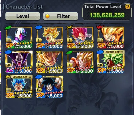 Good Team+29 Legends Limited+Sparking+Zenkai Good Star+Vip Equipment-2 New Fusion+Ultimate Gohan+SS4 Gogeta+Goku Uis+SS3 SS2 Goku and Vegeta+God SS Vegeta+Piccolo+Bardock+Namek Goku+Beast Gohan-DR535