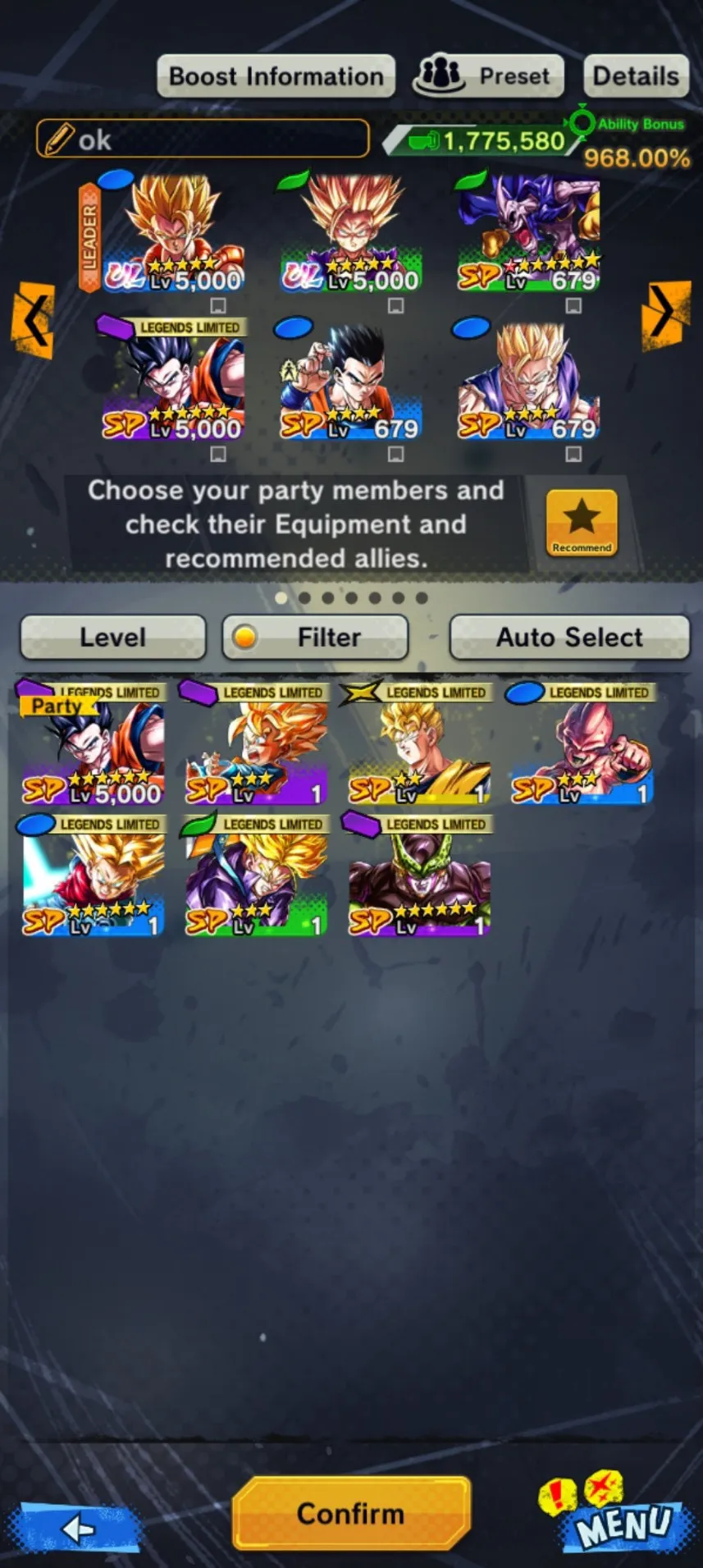 IOS+Android-UL(Gohan+Super Gogeta)-New Ultimate Gohan+SS Gohan+Perfect Cell+Trunks+Majin Buu-have Equipment-DR549