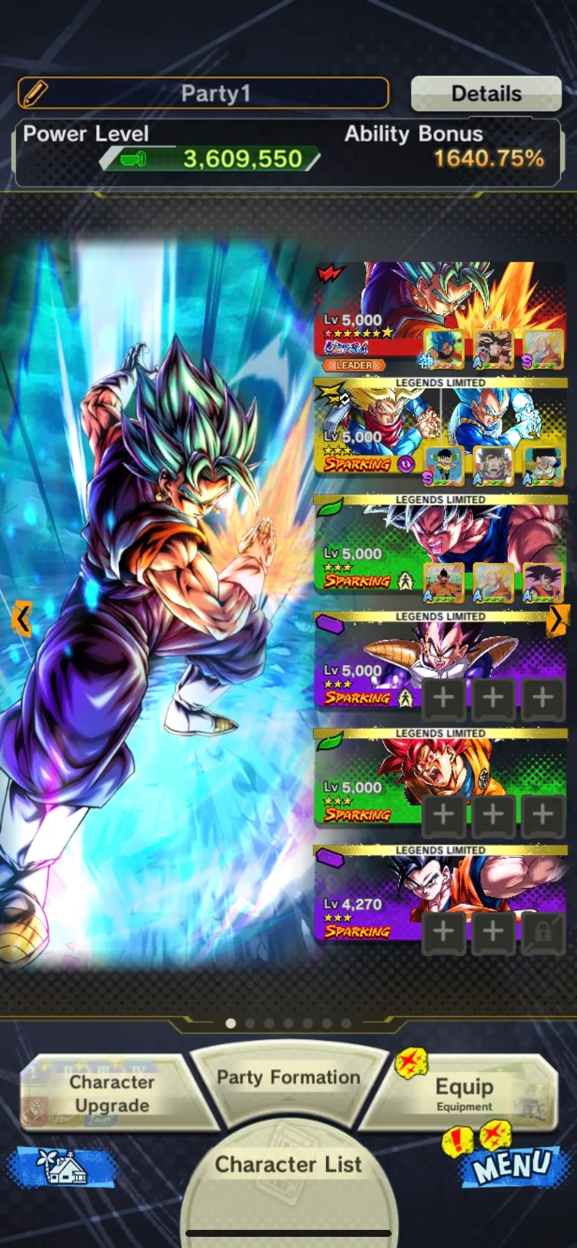 IOS+Android-UL Vegito+New Ultimate Gohan+SS God SS Goku+11 Legends Limited Nappa+Goku and Frieza+Goku GT+SS Gohan V3-Good Equipment-DR601