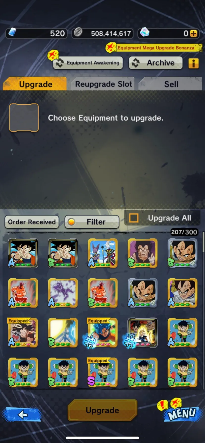 IOS+Android-UL Vegito+New Ultimate Gohan+SS God SS Goku+11 Legends Limited Nappa+Goku and Frieza+Goku GT+SS Gohan V3-Good Equipment-DR601