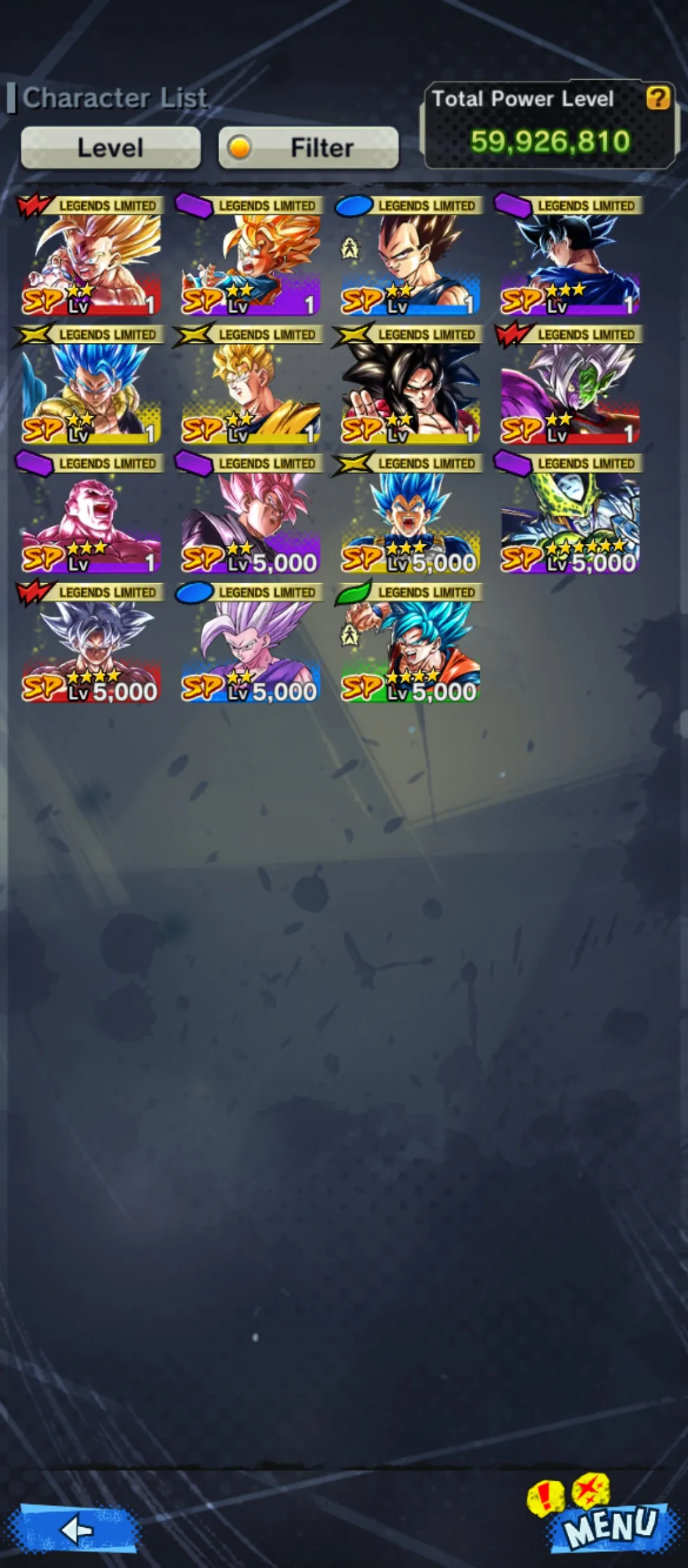 DR627-IOS+Android-5 UL(Goku Uis+Gohan+Hit+Super Vegtio)+15 Legends Limited-Good Equipment-Beast Gohan+SS4 Goku+God SS Gogeta+God SS Goku+God SS Vegeta+Cell-DR627