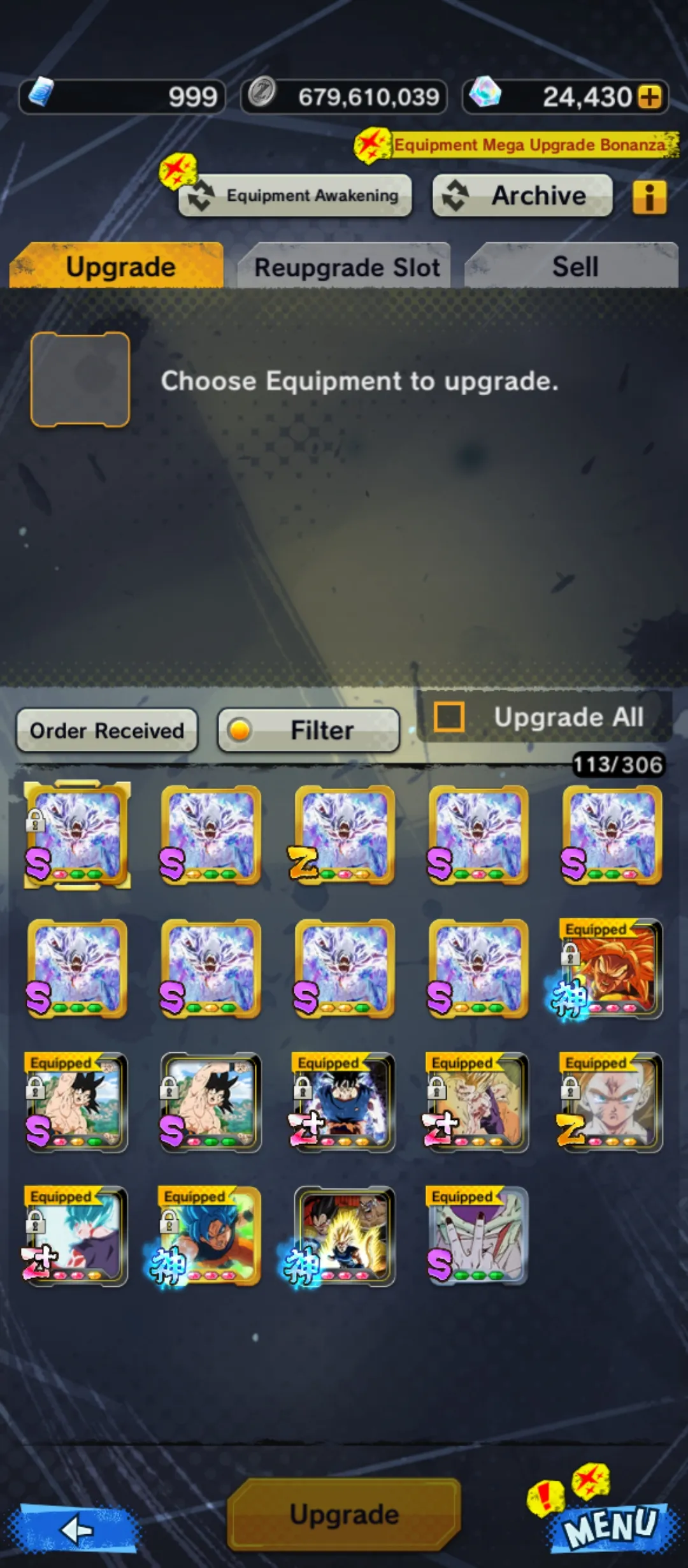 DR627-IOS+Android-5 UL(Goku Uis+Gohan+Hit+Super Vegtio)+15 Legends Limited-Good Equipment-Beast Gohan+SS4 Goku+God SS Gogeta+God SS Goku+God SS Vegeta+Cell-DR627