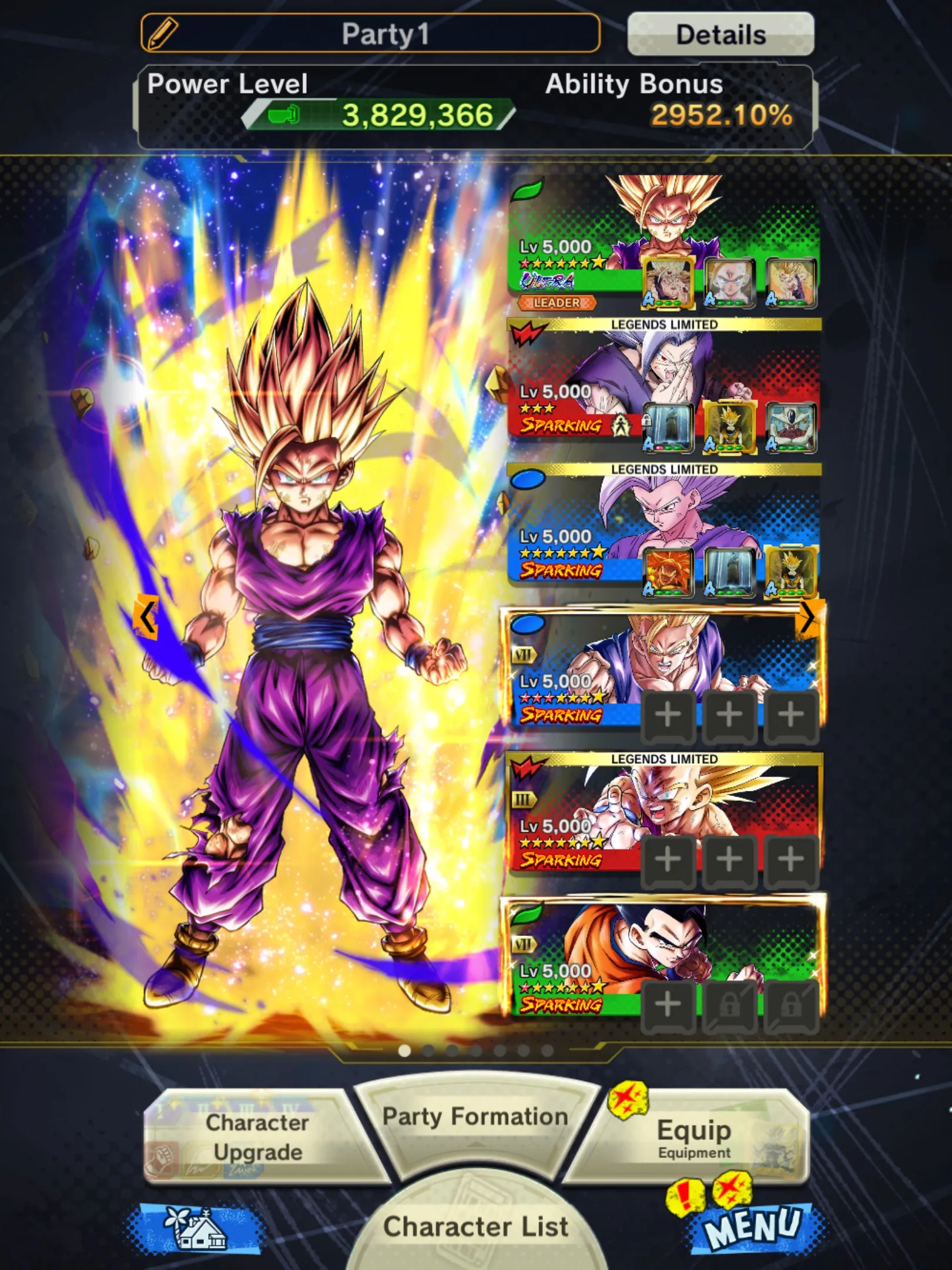 DR614-IOS+Android-Team Gohan-UL Gohan+Ultimate Gohan+Beast Gohan Purple+SS Gohan V3+SS 2 Gohan-Good Equipment-DR614