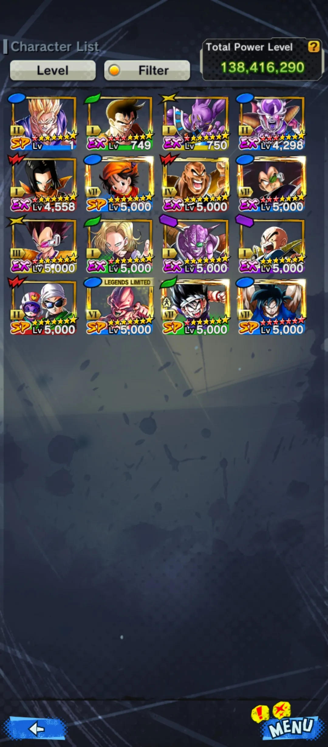 IOS+Android-Full Team Gohan+UL(Gohan+Frieza)+30 Legends Limited+Vip Equipment+New Ultimate Gohan+2 New Fusion God SS Goku and Vegeta+Vegeta and Goku+Goku GT+Piccolo+Goku Uis+SS4 Gogeta+God SS Vegtio+God SS Gogeta+Gammar 1 2+SS4 Goku-DR651