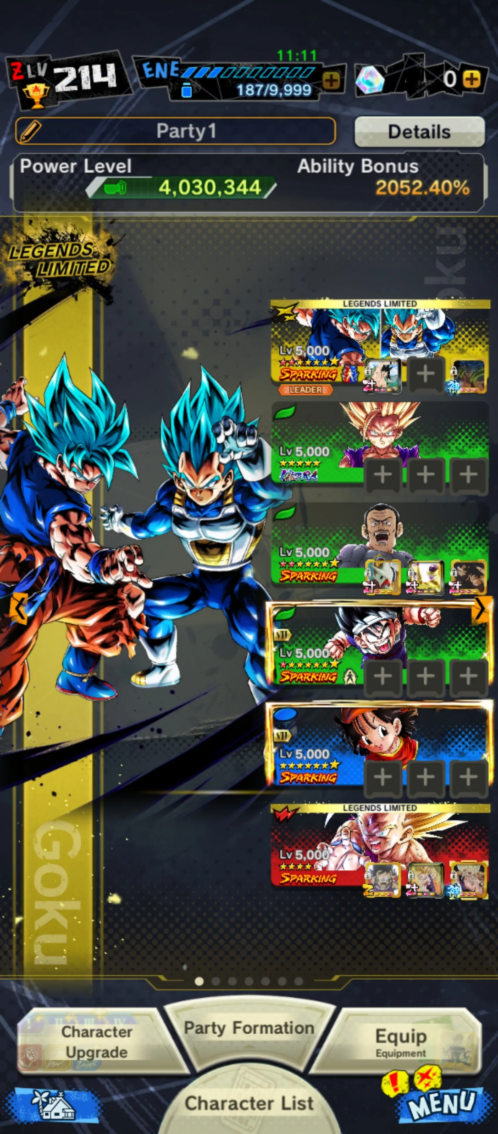 IOS+Android-Full Team Gohan+UL(Gohan+Frieza)+30 Legends Limited+Vip Equipment+New Ultimate Gohan+2 New Fusion God SS Goku and Vegeta+Vegeta and Goku+Goku GT+Piccolo+Goku Uis+SS4 Gogeta+God SS Vegtio+God SS Gogeta+Gammar 1 2+SS4 Goku-DR651