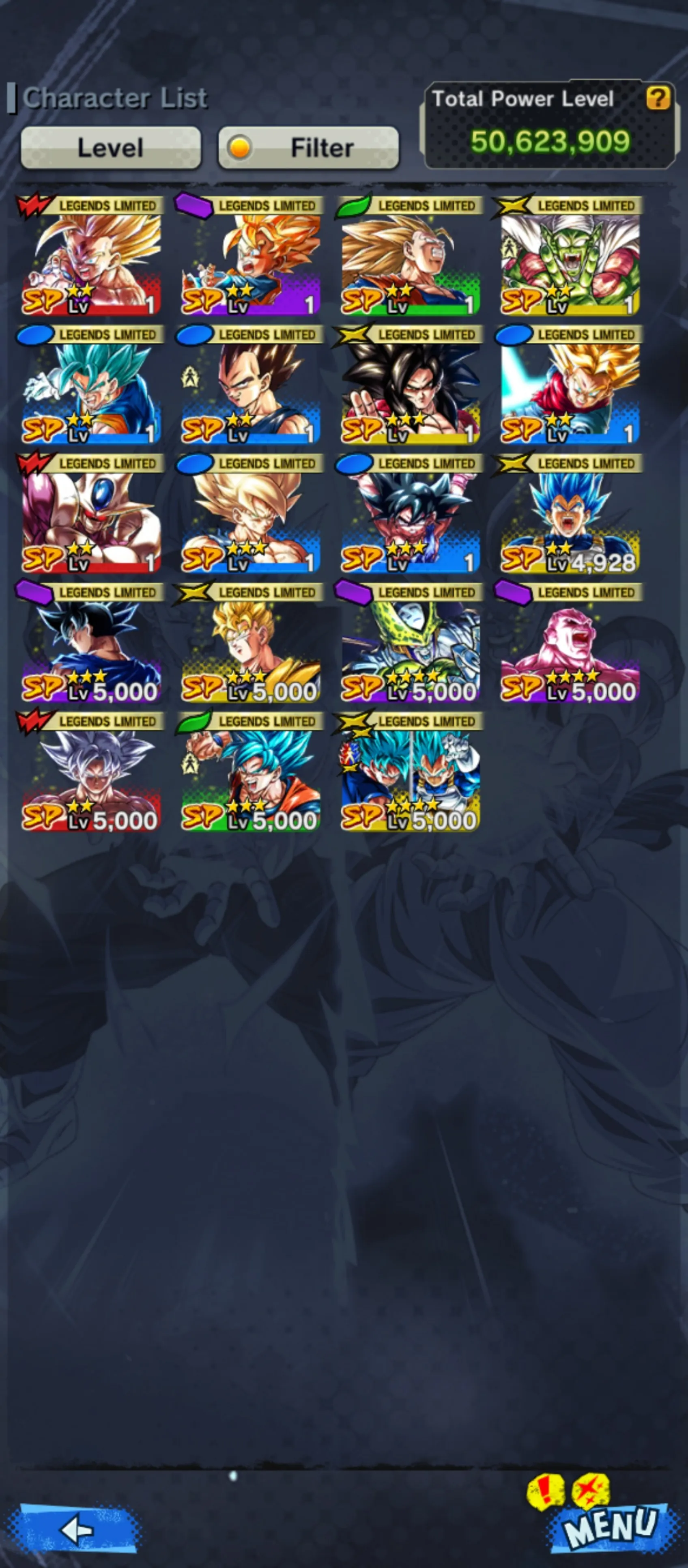 IOS+Android-3 UL(Gohan+Goku Uis)+18 Legends Limited+Good Equipment-Beast Gohan red Star+Fusion God SS Goku and Vegeta+God SS Goku+SS Gohan V3+Namek Goku+Goku GT+Jiren-DR653