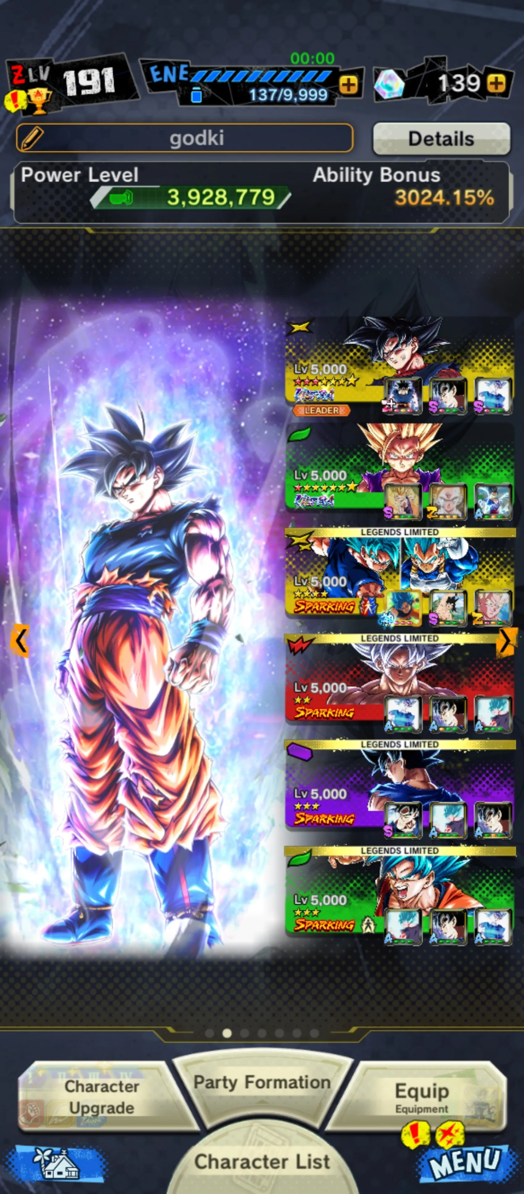 IOS+Android-3 UL(Gohan+Goku Uis)+18 Legends Limited+Good Equipment-Beast Gohan red Star+Fusion God SS Goku and Vegeta+God SS Goku+SS Gohan V3+Namek Goku+Goku GT+Jiren-DR653