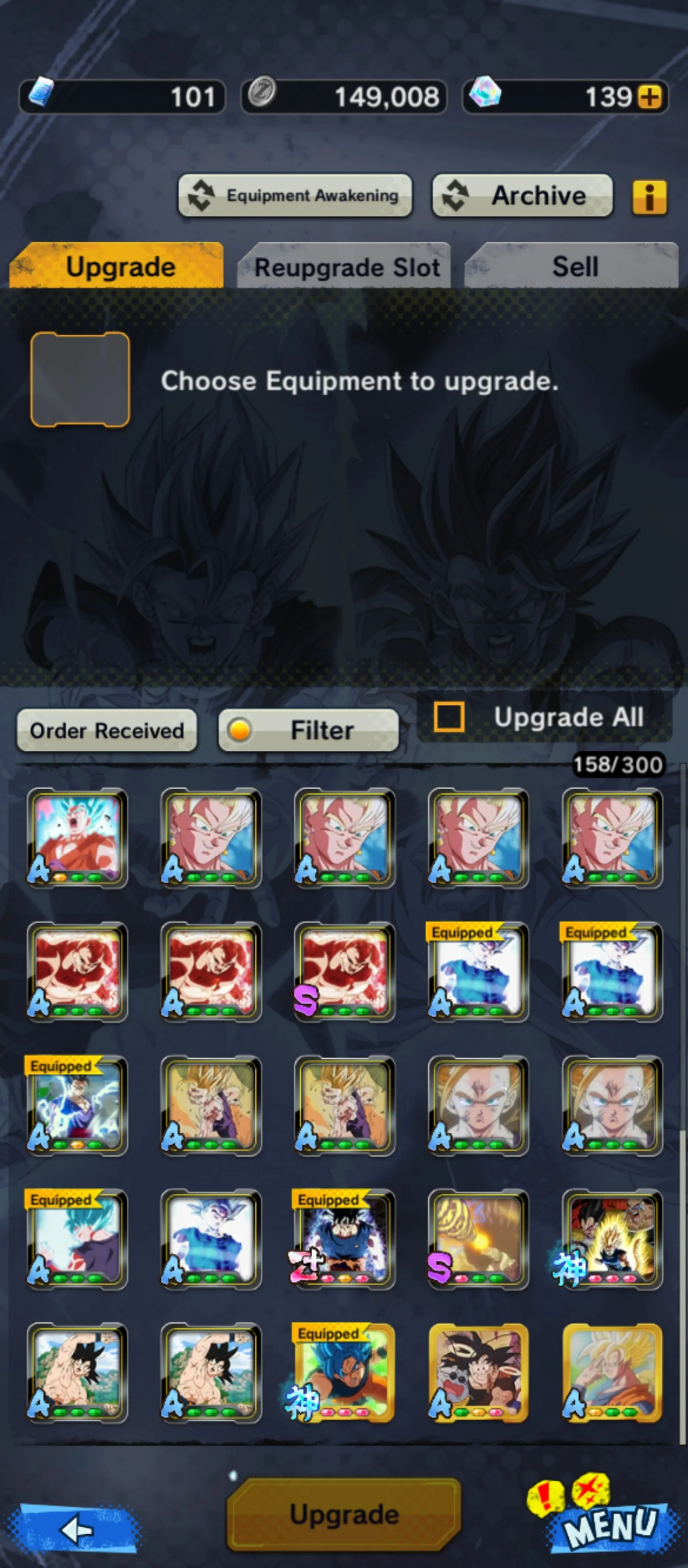 IOS+Android-3 UL(Gohan+Goku Uis)+18 Legends Limited+Good Equipment-Beast Gohan red Star+Fusion God SS Goku and Vegeta+God SS Goku+SS Gohan V3+Namek Goku+Goku GT+Jiren-DR653
