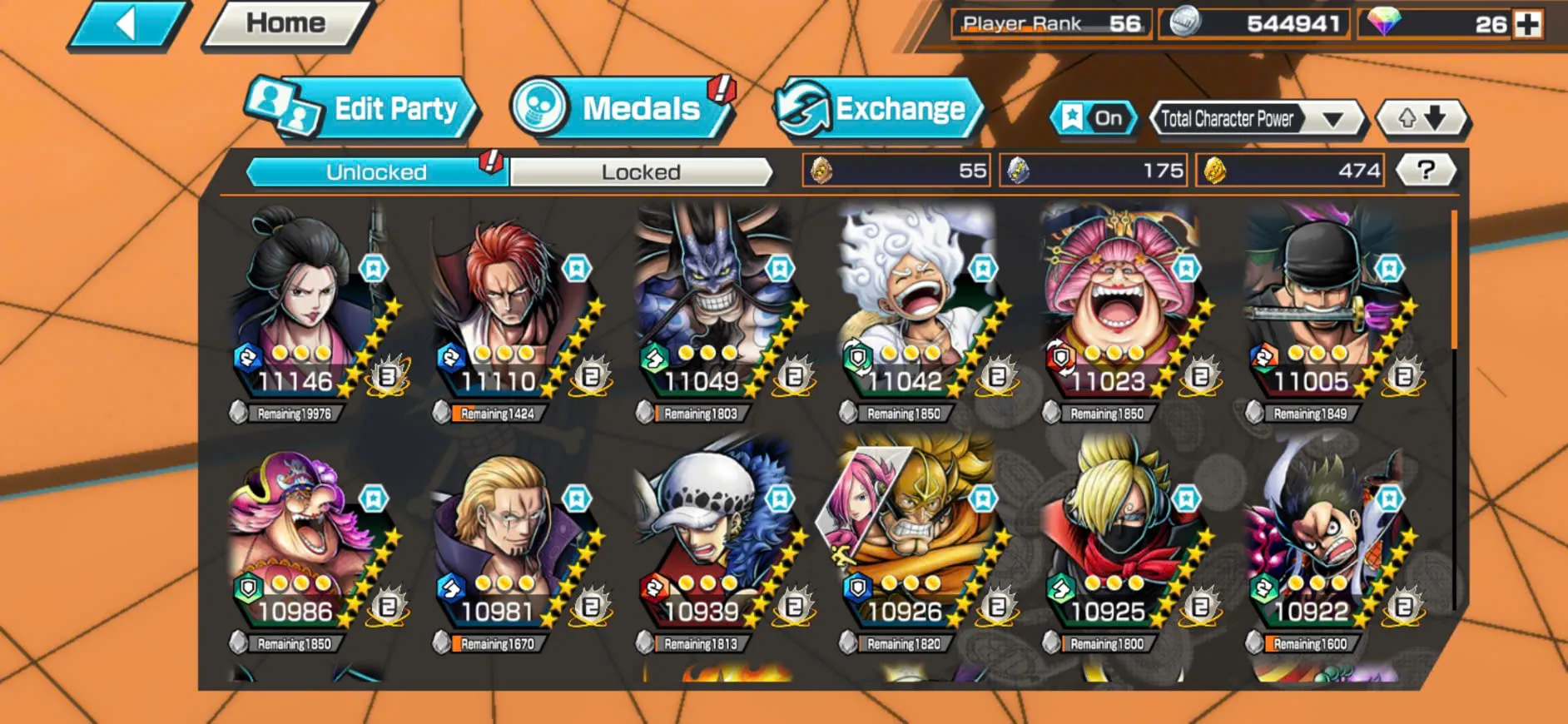 IOS+Android-Hyber Boost 31+5 Ex Meta Max(Zoro+Shanks Blue+Luffy Gear 5+Kaido V3+Big mom)+Support 162%+Good Medal+Kid oni Max+Young Ray max-KC17
