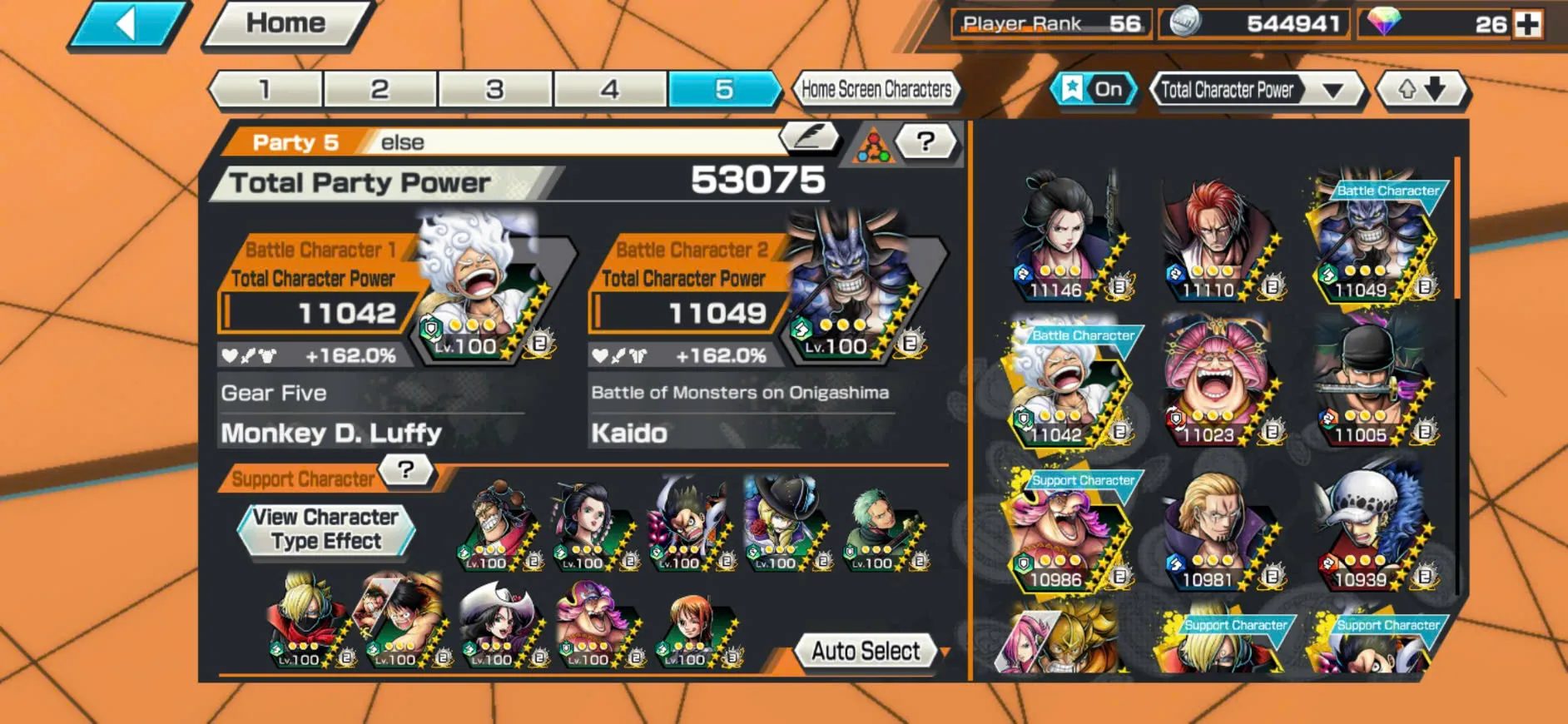 IOS+Android-Hyber Boost 31+5 Ex Meta Max(Zoro+Shanks Blue+Luffy Gear 5+Kaido V3+Big mom)+Support 162%+Good Medal+Kid oni Max+Young Ray max-KC17