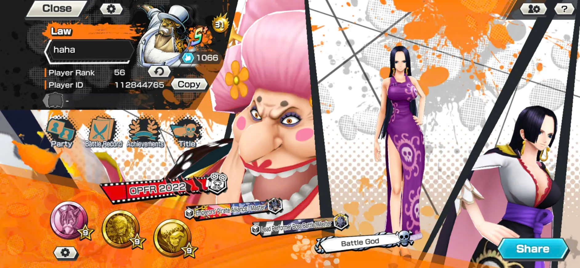 IOS+Android-Hyber Boost 31+5 Ex Meta Max(Zoro+Shanks Blue+Luffy Gear 5+Kaido V3+Big mom)+Support 162%+Good Medal+Kid oni Max+Young Ray max-KC17