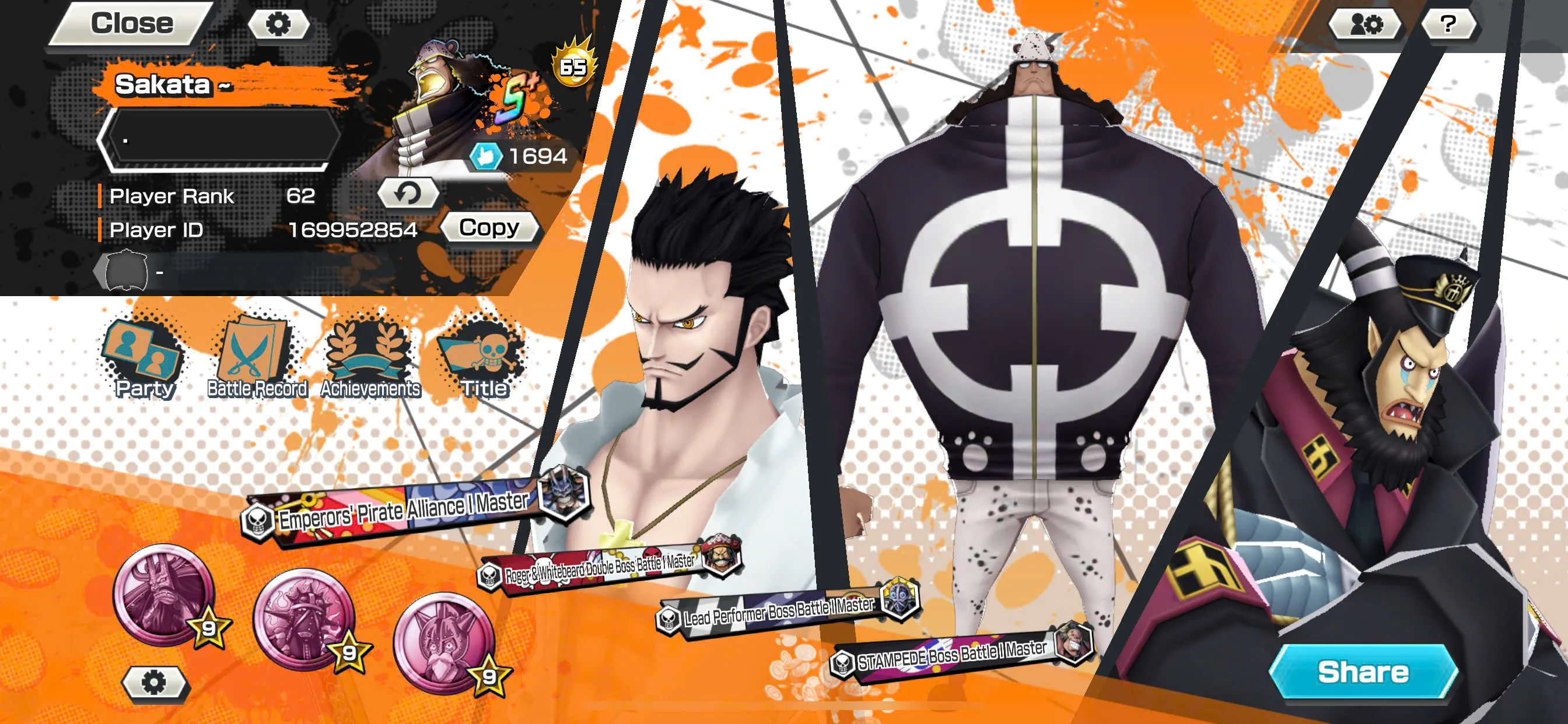 IOS+Android-Hyber Boost 65+9 Ex Max(Luffy Gear 5+Roger v2+Roger V1+Shank Blue+Yamato+Kaido+Big Mom+Oden+Akainu)+SUP 162%+Good Medal+Many BF Max-KC14