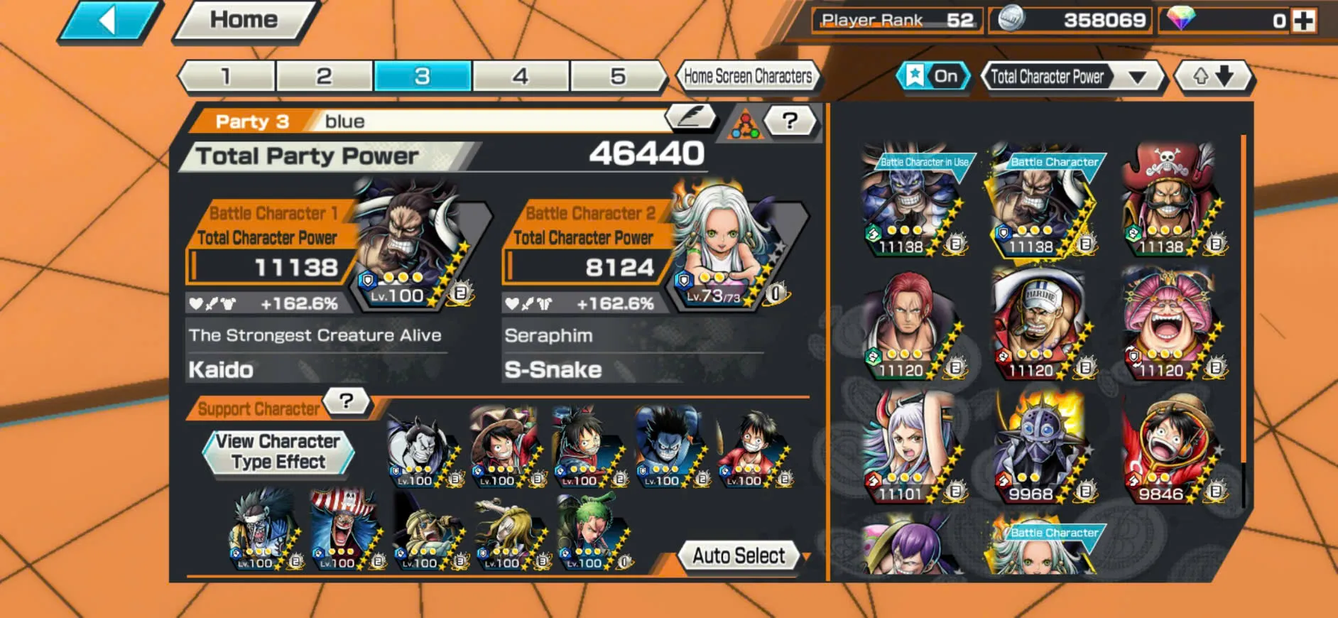 Hyber Boost 62-8 Ex(Roger V1-Kaido V3-Shanks Red-S-Snake-Kaido V2-Big Mom-Akainu)-Egghead Luffy-Support 162,6%-KC03