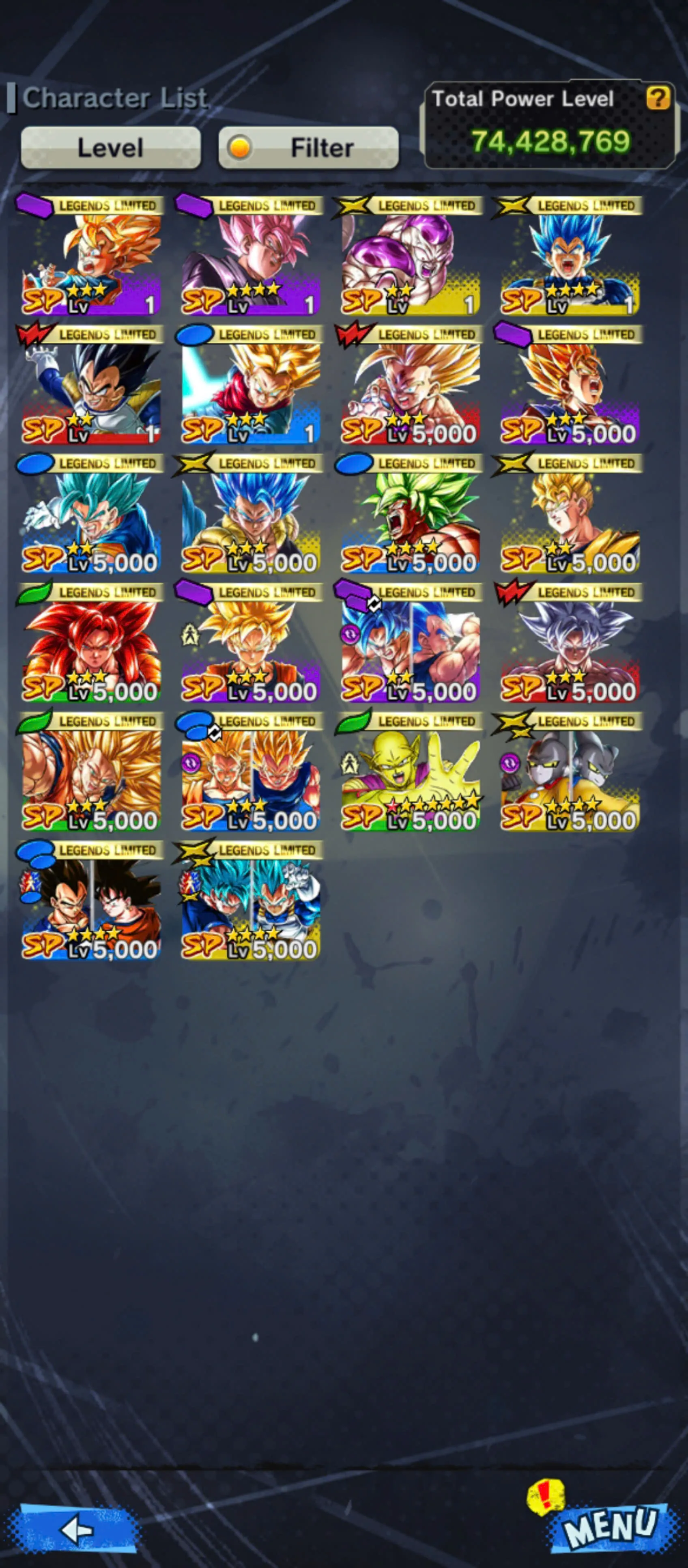 Team Fusions-5 UL(SS4 Gogeta+Goku Uis+Gogeta+Rose)+22 Legends Limited+Good Equipment+2 New Fusions+SS3 Goku+God Vegito+God Gogeta+Broly-DR881