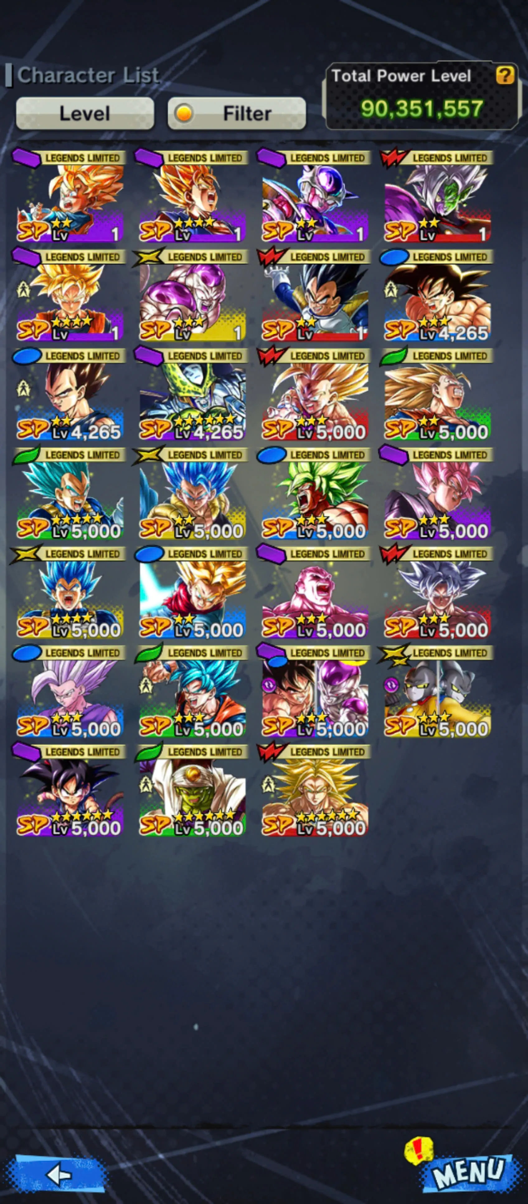 IOS+Android-5 UL(Goku Uis+Gohan+Vegito Blue+Rose)+27 Legends Limited+Good Equipment+Team Broly+New Broly+God Goku+Pikkon+Gammar+Beast Gohan-DR880