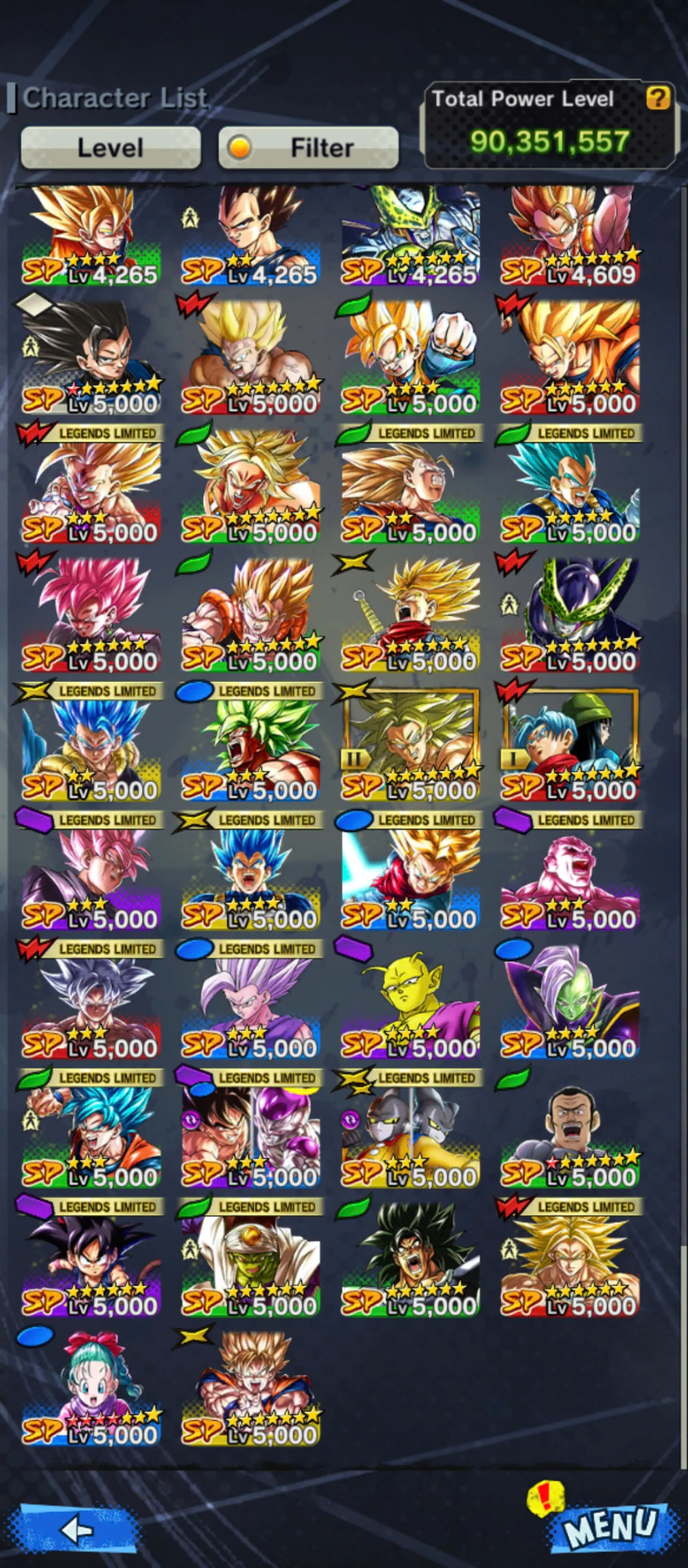 IOS+Android-5 UL(Goku Uis+Gohan+Vegito Blue+Rose)+27 Legends Limited+Good Equipment+Team Broly+New Broly+God Goku+Pikkon+Gammar+Beast Gohan-DR880