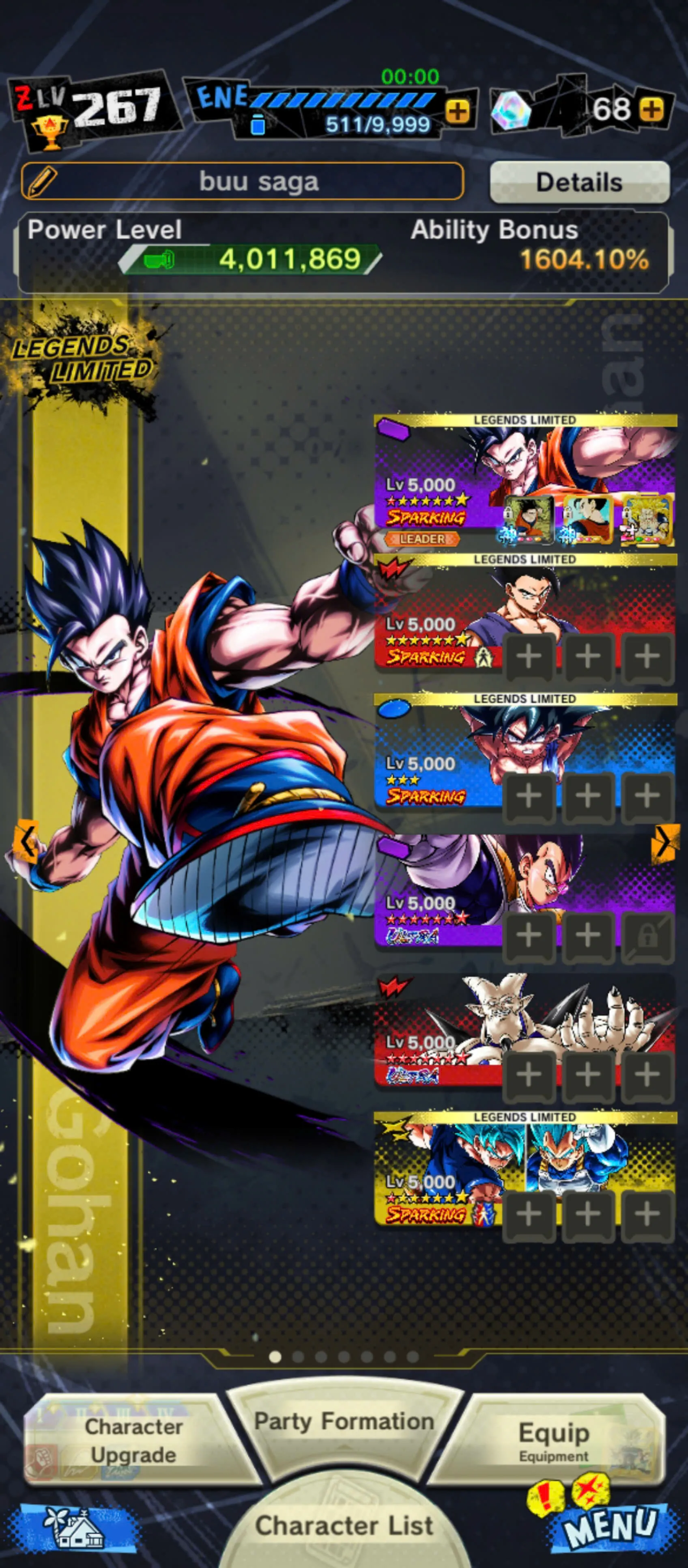 DR930-Vip Account-5 UL(SS4 Gogeta+Turles+Vegeta+Shenron)+44 Legends Good Star+Vip Equipment+Zenkai and Sparking Red Star+Many Good Team PVP