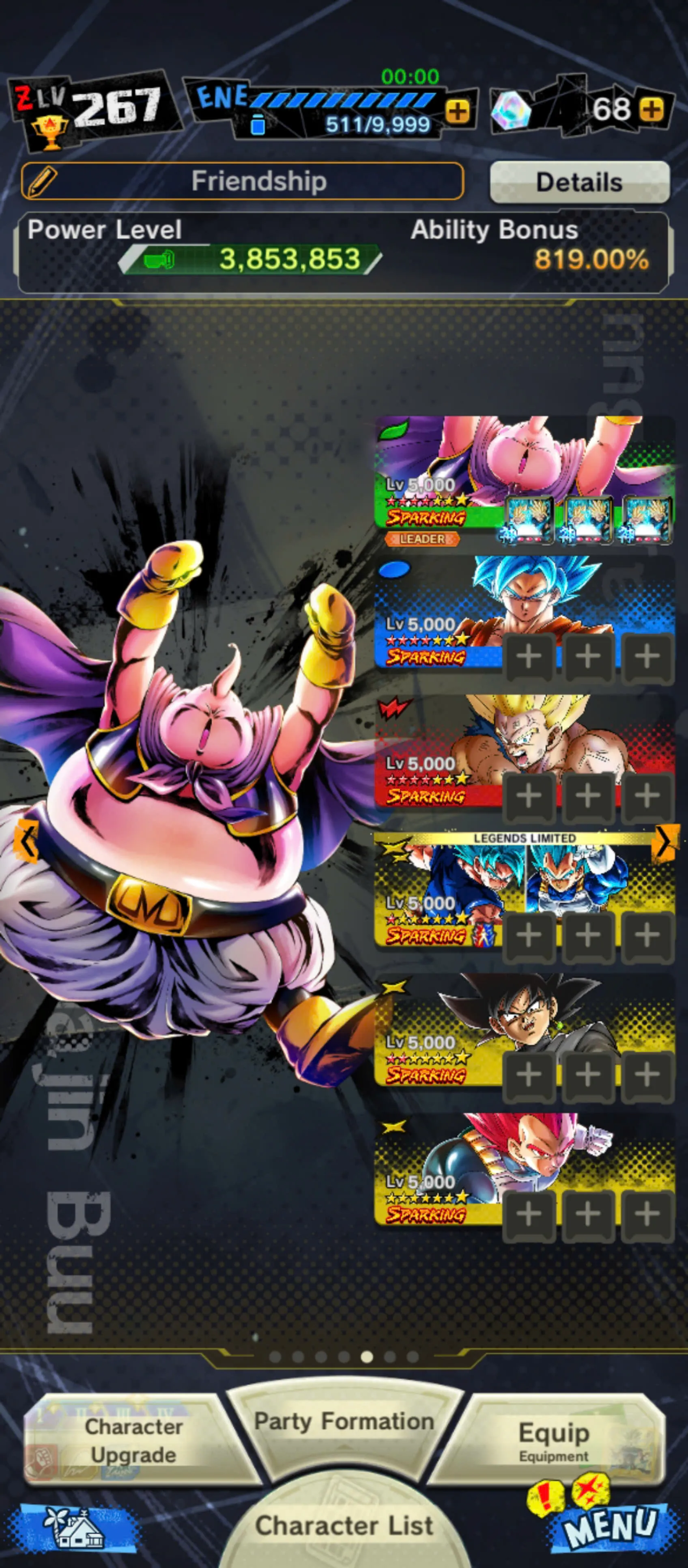 DR930-Vip Account-5 UL(SS4 Gogeta+Turles+Vegeta+Shenron)+44 Legends Good Star+Vip Equipment+Zenkai and Sparking Red Star+Many Good Team PVP
