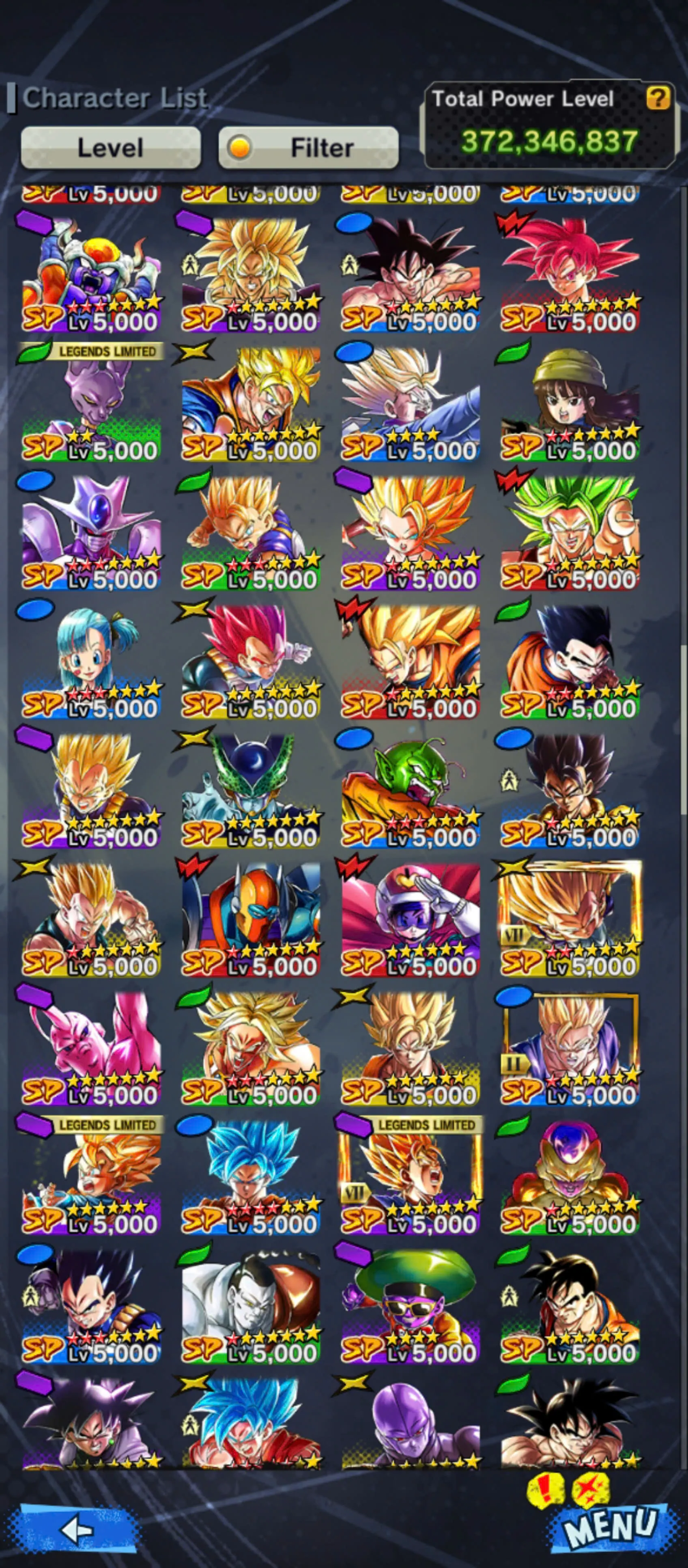 DR930-Vip Account-5 UL(SS4 Gogeta+Turles+Vegeta+Shenron)+44 Legends Good Star+Vip Equipment+Zenkai and Sparking Red Star+Many Good Team PVP