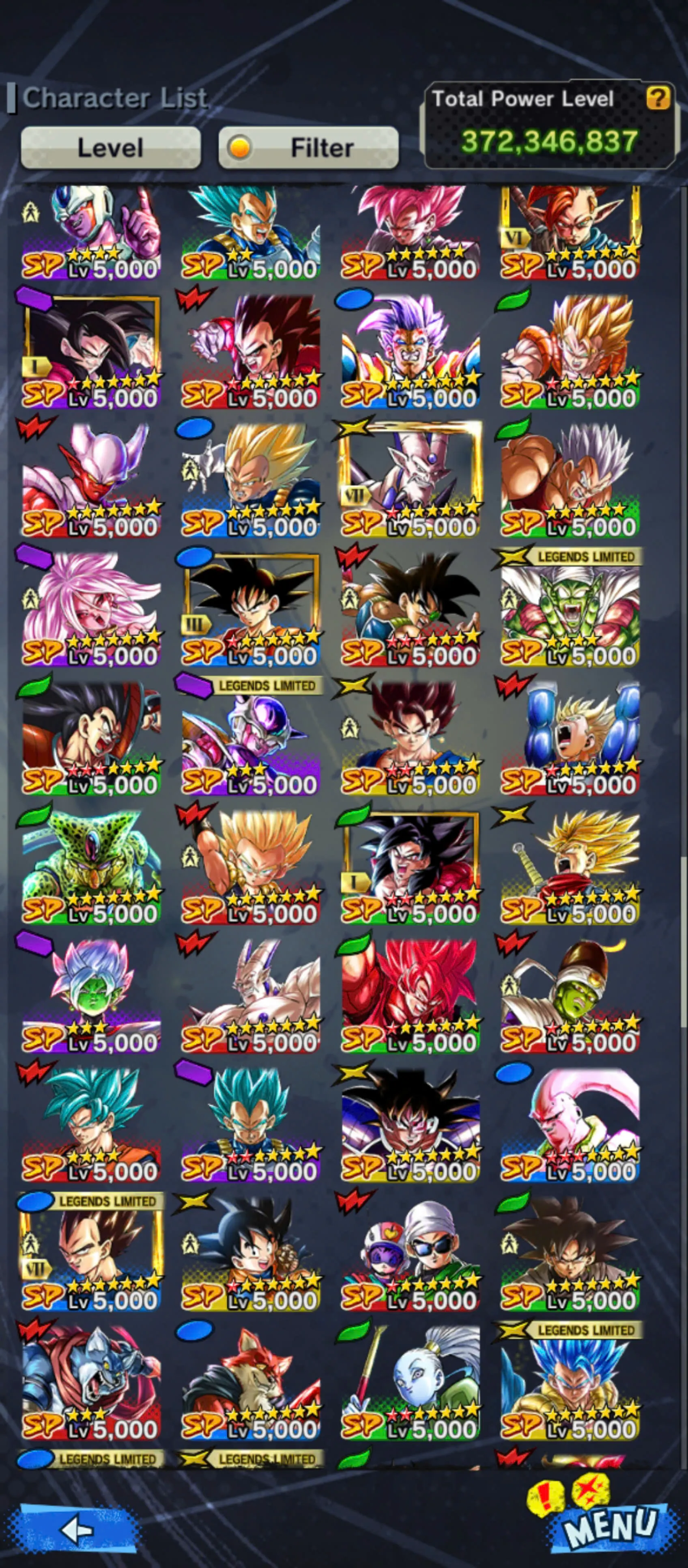 DR930-Vip Account-5 UL(SS4 Gogeta+Turles+Vegeta+Shenron)+44 Legends Good Star+Vip Equipment+Zenkai and Sparking Red Star+Many Good Team PVP
