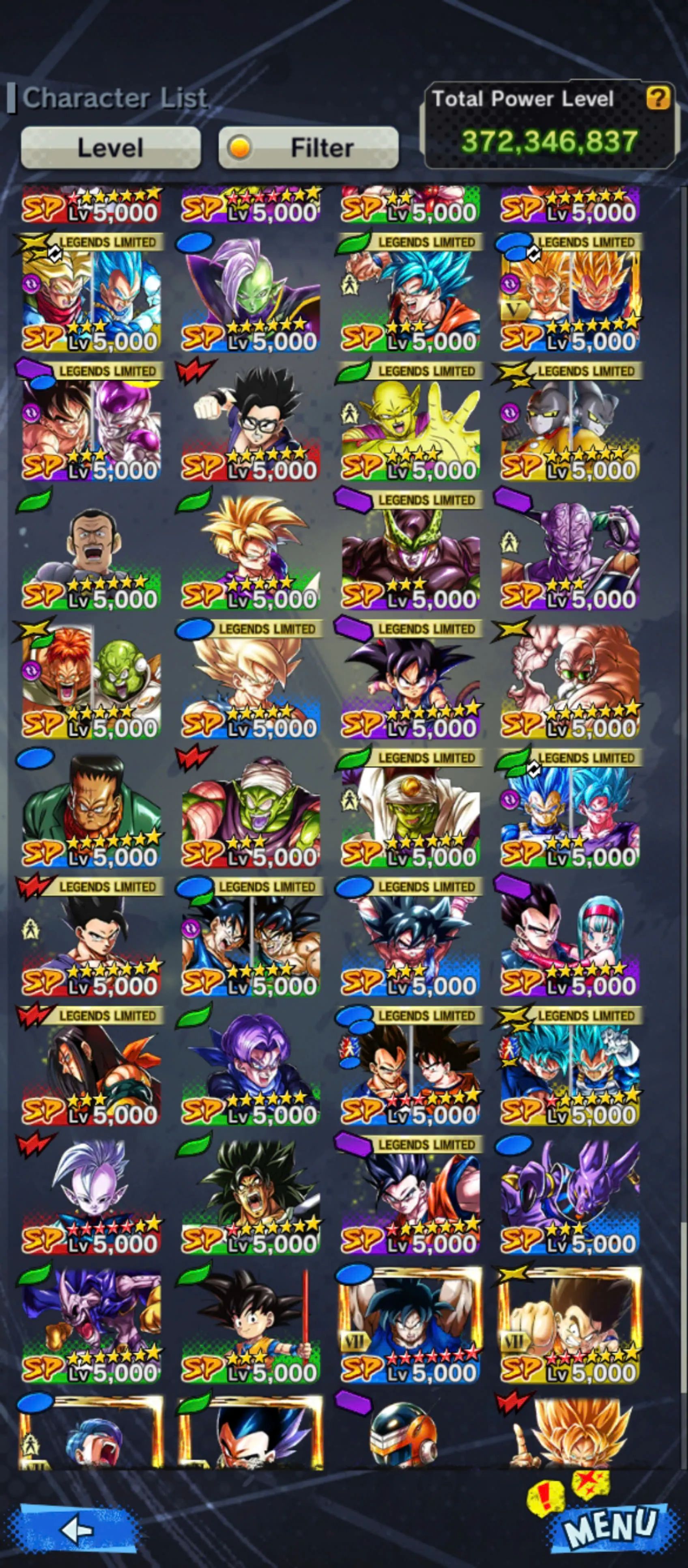DR930-Vip Account-5 UL(SS4 Gogeta+Turles+Vegeta+Shenron)+44 Legends Good Star+Vip Equipment+Zenkai and Sparking Red Star+Many Good Team PVP