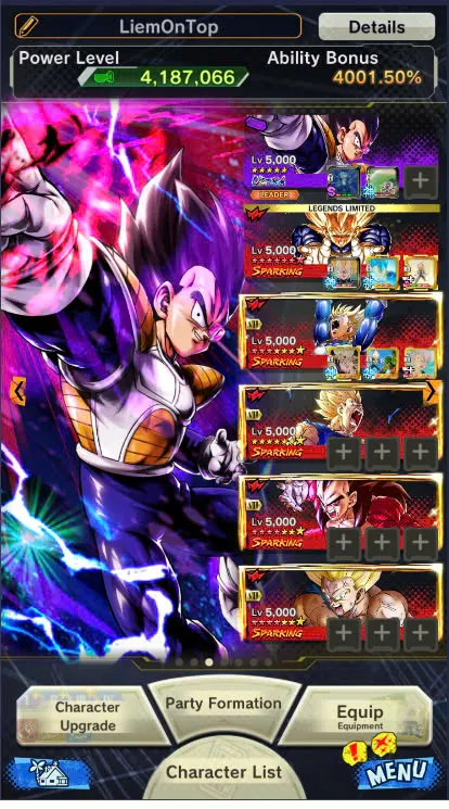 DR926-Good Account-508 Millions Power+31 Legends+Vip Equipment+Super Vegeta Full Star+Sparking+Zenkai Good star+Team GT