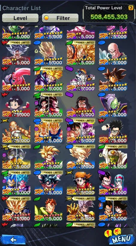 DR926-Good Account-508 Millions Power+31 Legends+Vip Equipment+Super Vegeta Full Star+Sparking+Zenkai Good star+Team GT
