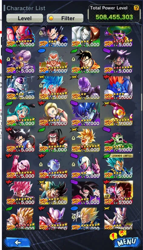DR926-Good Account-508 Millions Power+31 Legends+Vip Equipment+Super Vegeta Full Star+Sparking+Zenkai Good star+Team GT