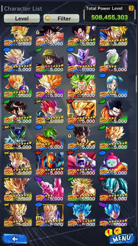 DR926-Good Account-508 Millions Power+31 Legends+Vip Equipment+Super Vegeta Full Star+Sparking+Zenkai Good star+Team GT