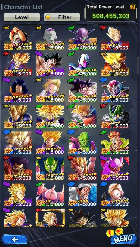 DR926-Good Account-508 Millions Power+31 Legends+Vip Equipment+Super Vegeta Full Star+Sparking+Zenkai Good star+Team GT
