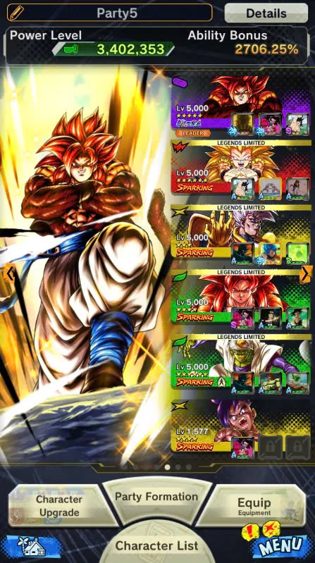 DR935-4 UL(Turles Full Red Star+SS4 Gogeta)+15 Legends+All Meta+Many Good Team PVP+Vip Equipment+Super Baby 2+Gotenks