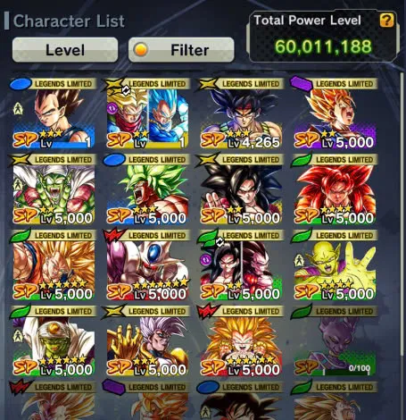 DR935-4 UL(Turles Full Red Star+SS4 Gogeta)+15 Legends+All Meta+Many Good Team PVP+Vip Equipment+Super Baby 2+Gotenks