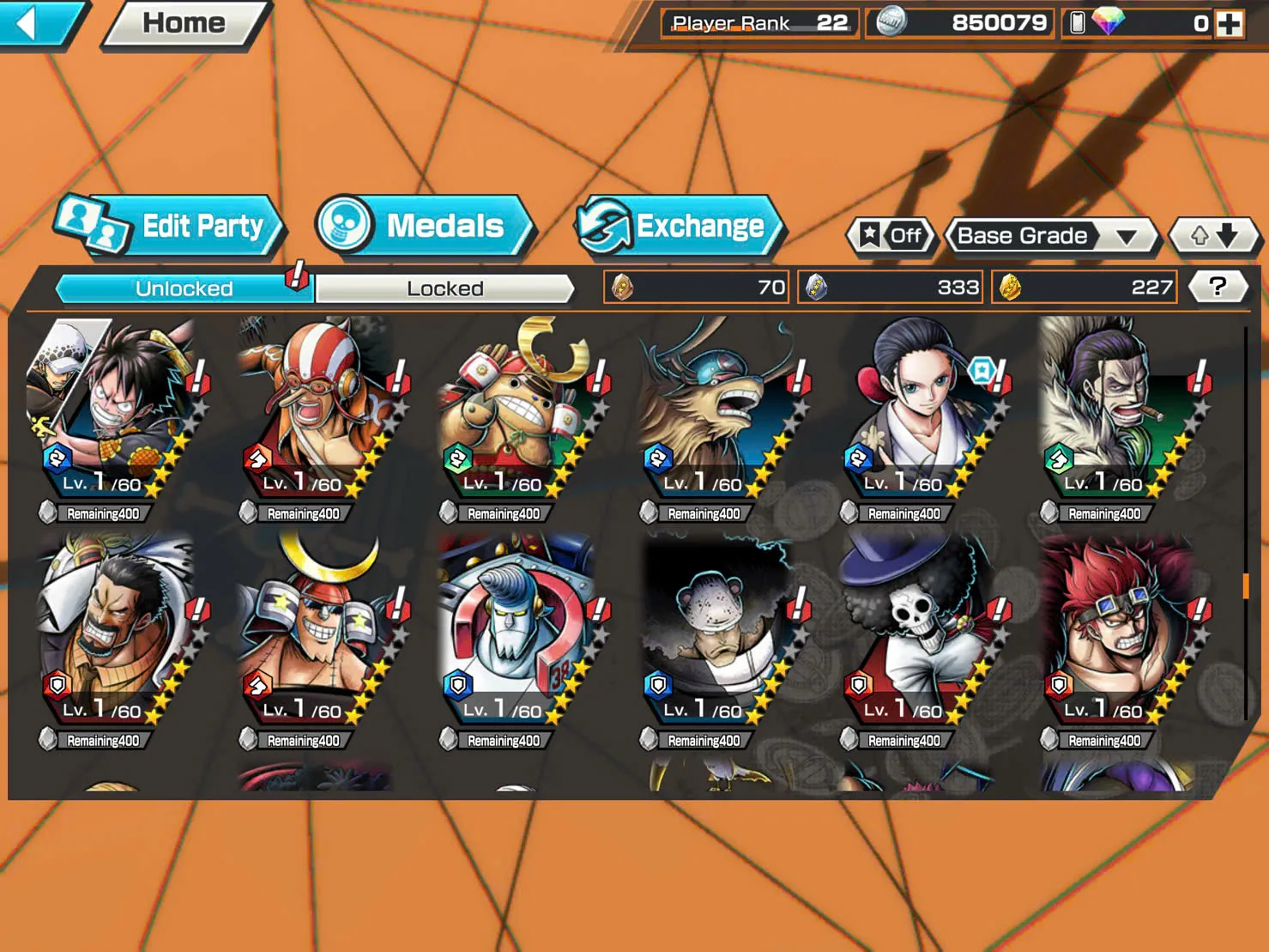 BR350-IOS+Android-4 Ex(Yamato Ace+Snake+Black Beard+Shank V3)+Good Medal+Support 132%+Sanji+King+Robin+Young Ray+Karasu+Donflamingo