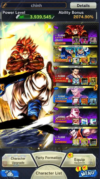 D106-IOS+Android+Nice Acc+7 UL(SS4 Gogeta+Goku Uis+Super Gogeta+Kaioken)+44 Legends+Good Equipment-Good Team PVP-Good Zenkai+Sparking+New Vegito