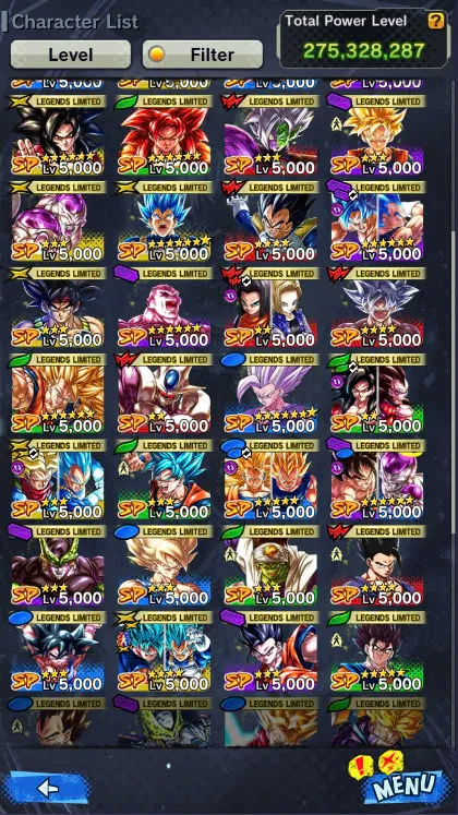 D106-IOS+Android+Nice Acc+7 UL(SS4 Gogeta+Goku Uis+Super Gogeta+Kaioken)+44 Legends+Good Equipment-Good Team PVP-Good Zenkai+Sparking+New Vegito