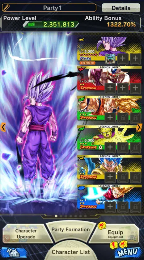 D111-Android Only+UL Beast Gohan Full Red Star+22.700 Chrono Crytal+Soul+Event+Story Fram CC