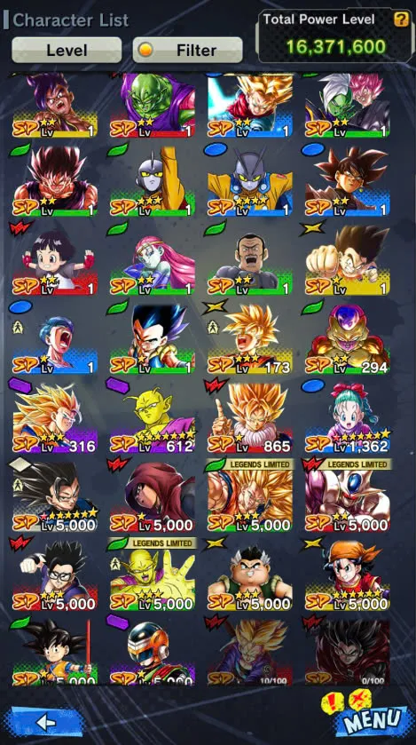 D111-Android Only+UL Beast Gohan Full Red Star+22.700 Chrono Crytal+Soul+Event+Story Fram CC