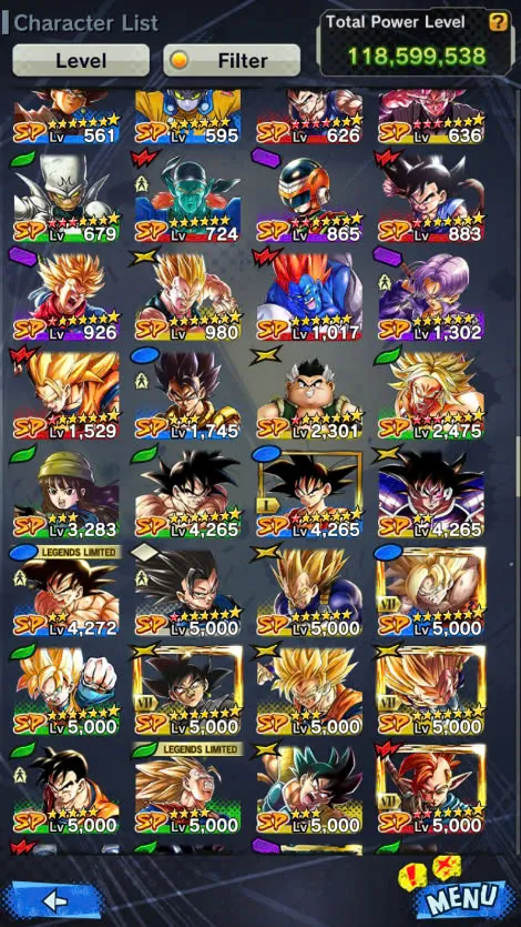 D108-IOS+Android-Vip Acc-4 UL(Majin Vegeta+Turles+Super Gogeta)+26 Legends+Vip Equipment-New LF SS2 Goku+Vegito+Goku Black-Meta Account