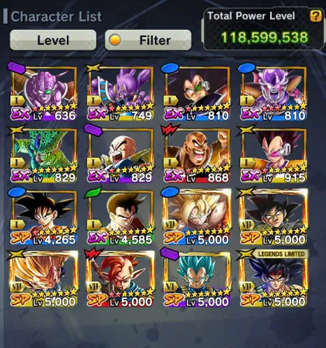 D108-IOS+Android-Vip Acc-4 UL(Majin Vegeta+Turles+Super Gogeta)+26 Legends+Vip Equipment-New LF SS2 Goku+Vegito+Goku Black-Meta Account