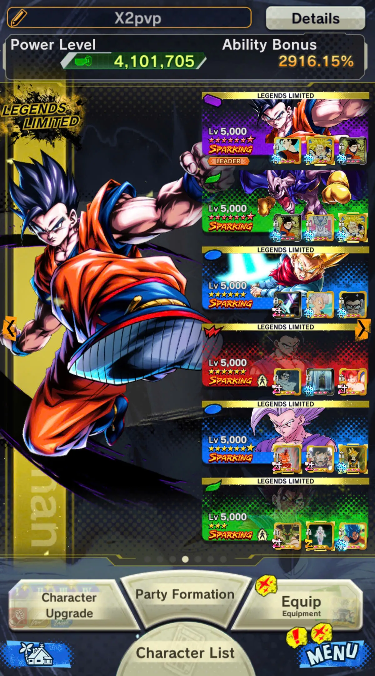 D146-IOS+Android- 3 UL+31 Legends+349 Millions Power+Ultimate Gohan Full Red Star+Vip Equipment+New Vegito+Baest Gohan+Gammar+Piccolo+Buu Kid Zenkai