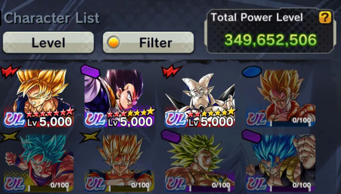 D146-IOS+Android- 3 UL+31 Legends+349 Millions Power+Ultimate Gohan Full Red Star+Vip Equipment+New Vegito+Baest Gohan+Gammar+Piccolo+Buu Kid Zenkai