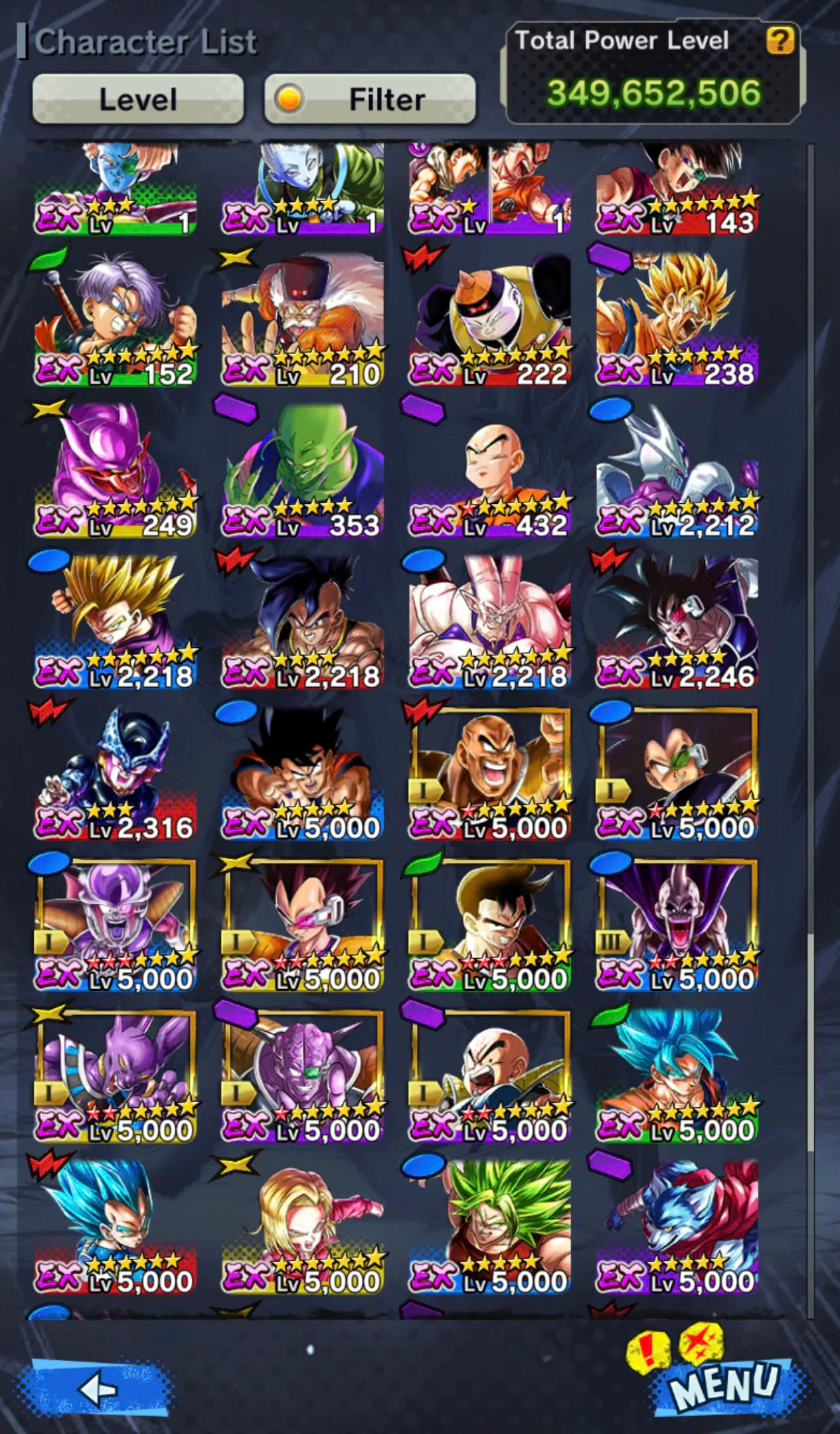 D146-IOS+Android- 3 UL+31 Legends+349 Millions Power+Ultimate Gohan Full Red Star+Vip Equipment+New Vegito+Baest Gohan+Gammar+Piccolo+Buu Kid Zenkai