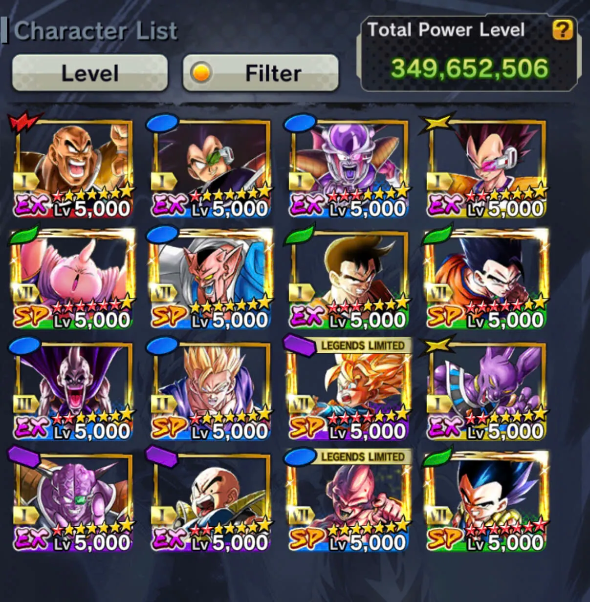D146-IOS+Android- 3 UL+31 Legends+349 Millions Power+Ultimate Gohan Full Red Star+Vip Equipment+New Vegito+Baest Gohan+Gammar+Piccolo+Buu Kid Zenkai