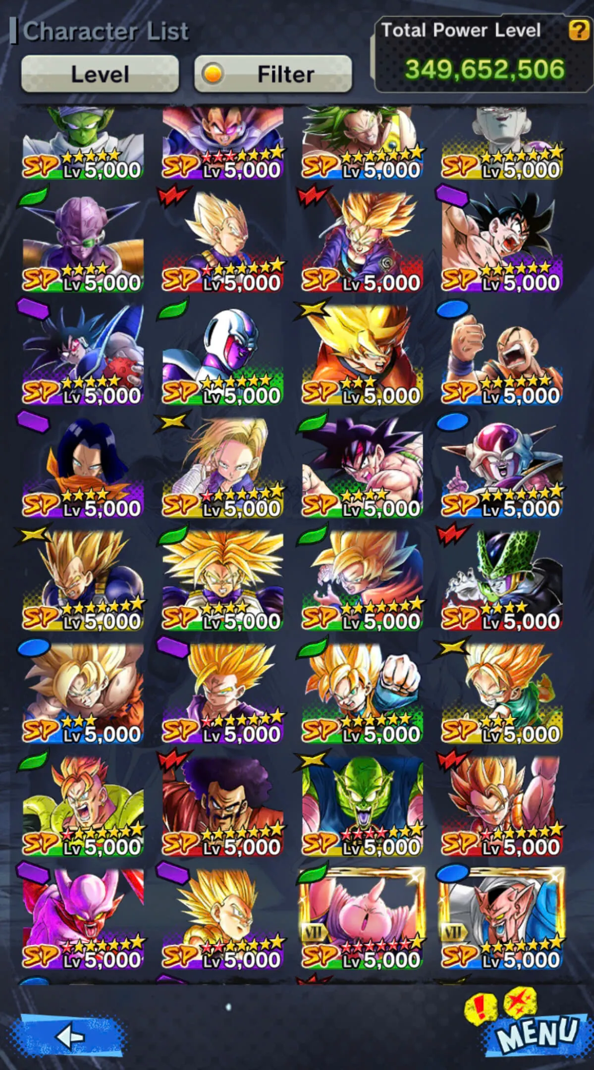 D146-IOS+Android- 3 UL+31 Legends+349 Millions Power+Ultimate Gohan Full Red Star+Vip Equipment+New Vegito+Baest Gohan+Gammar+Piccolo+Buu Kid Zenkai