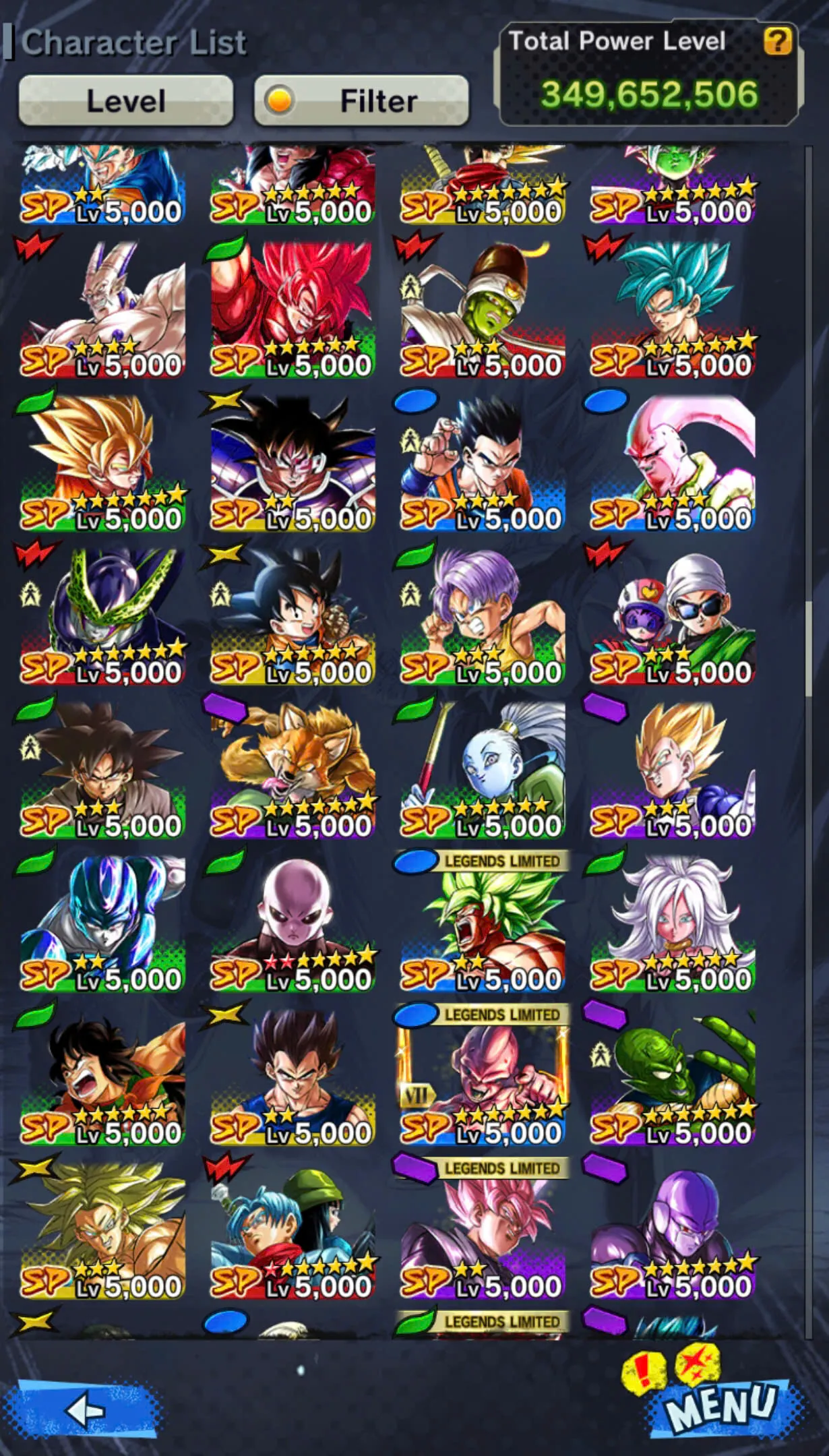 D146-IOS+Android- 3 UL+31 Legends+349 Millions Power+Ultimate Gohan Full Red Star+Vip Equipment+New Vegito+Baest Gohan+Gammar+Piccolo+Buu Kid Zenkai