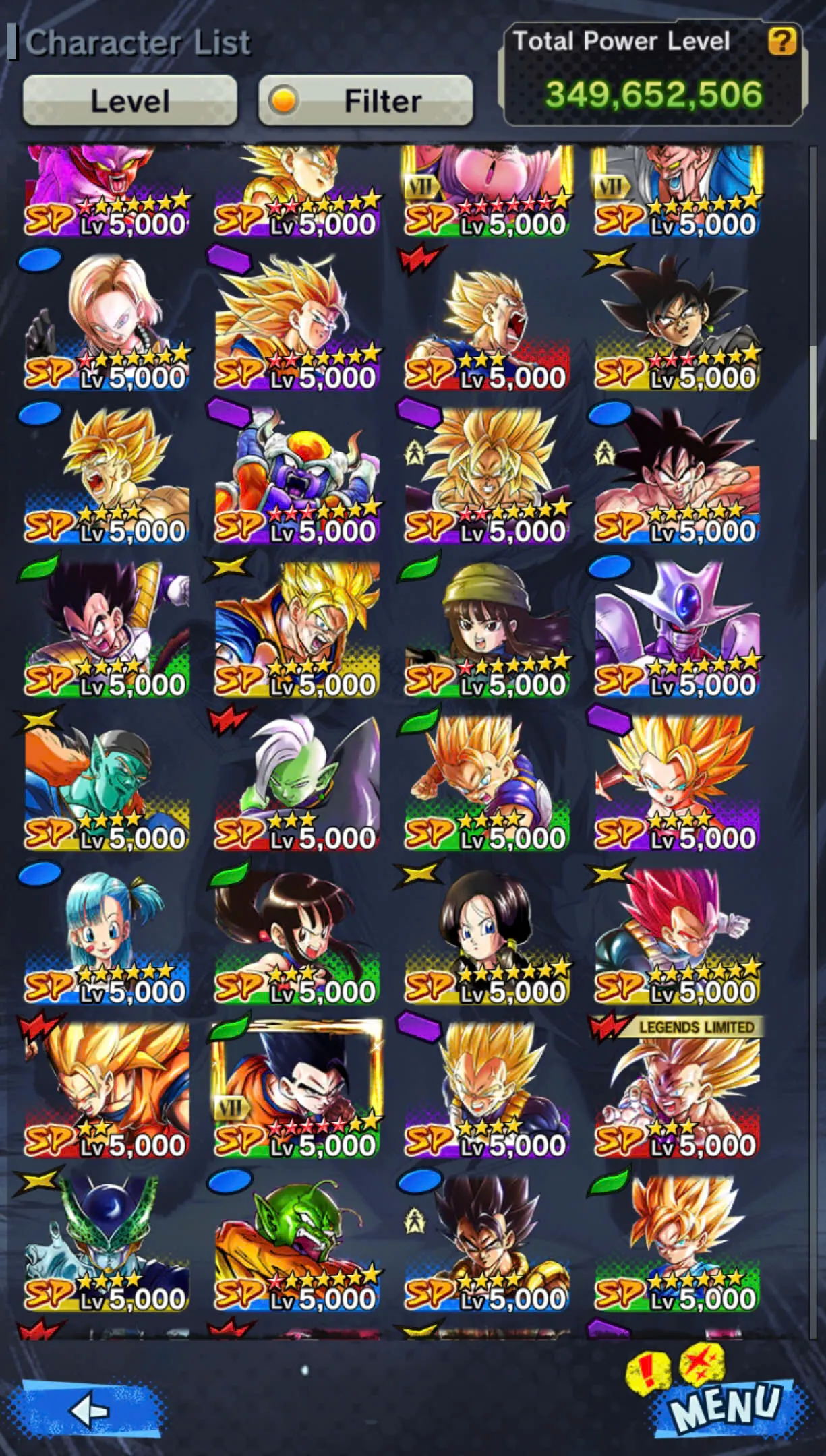 D146-IOS+Android- 3 UL+31 Legends+349 Millions Power+Ultimate Gohan Full Red Star+Vip Equipment+New Vegito+Baest Gohan+Gammar+Piccolo+Buu Kid Zenkai