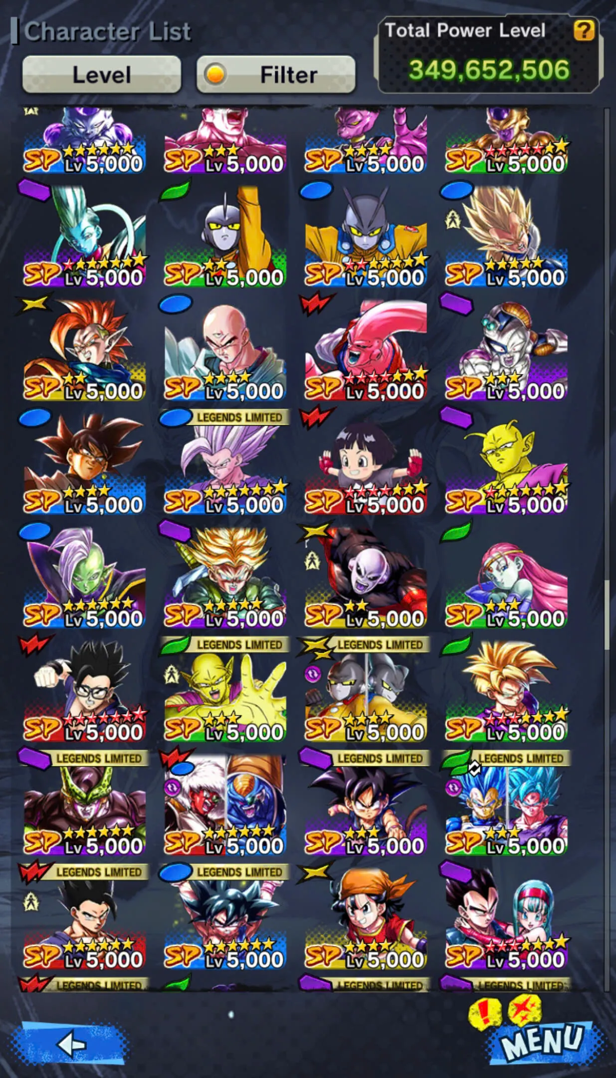 D146-IOS+Android- 3 UL+31 Legends+349 Millions Power+Ultimate Gohan Full Red Star+Vip Equipment+New Vegito+Baest Gohan+Gammar+Piccolo+Buu Kid Zenkai